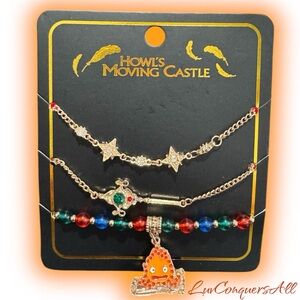 Studio Ghibli Howl's Moving Castle Calcifer Bracelet Set
